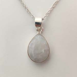 Teardrop Moonstone 925 Sterling Silver Pendant