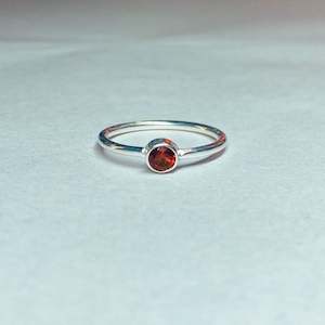 Garnet Delicate 925 Sterling Silver Ring