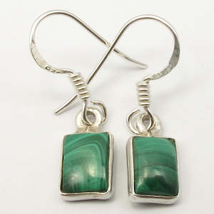 Malachite 925 Sterling Silver Dangle Earrings