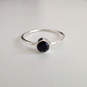 Black Onyx Delicate 925 Sterling Silver Ring