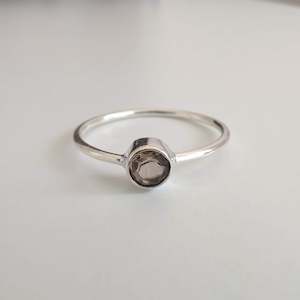 Internet only: Smoky Quartz Delicate 925 Sterling Silver Ring