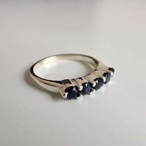 Sapphire Multistone 925 Sterling Silver Ring