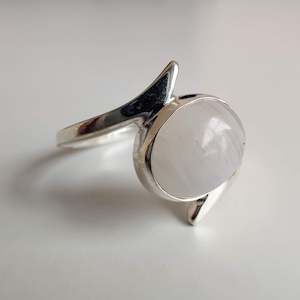 Moonstone Twist 925 Sterling Silver Ring