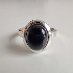 Black Onyx Oval 925 Sterling Silver Ring