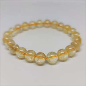 Citrine Round Bead Crystal Bracelet