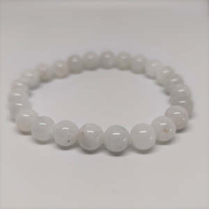 Moonstone Round Bead Crystal Bracelet