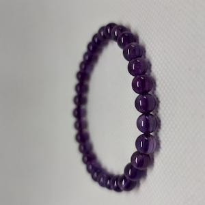 Amethyst Round Bead Crystal Bracelet