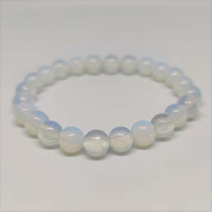 Opalite Round Bead Crystal Bracelet