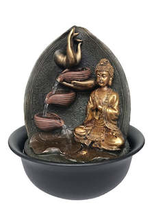 Buddha Gold Meditative Hands Water Feature