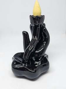 Backflow Incense Cone Burner - Hand with Lotus