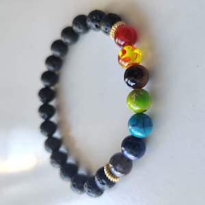 Chakra Lava Stone Bracelet