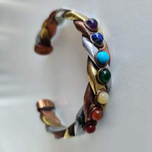 Chakra Copper Magnetic Bracelet - Multicolour