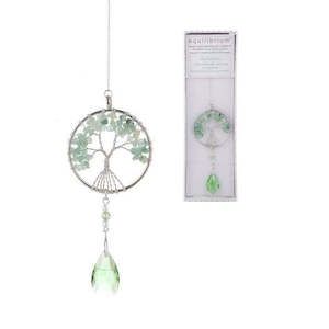 Equilibrium green aventurine Tree of Life Suncatcher