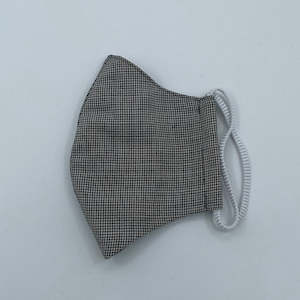 Face Mask - Houndstooth with Grey Stripe