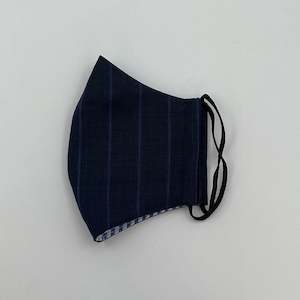 Masks: Face Mask - Navy Blue Stripe with Red Stripe