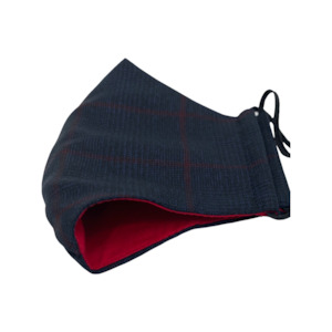 NEW - Antimicrobial Textile Navy with Red Check