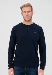 Henley Long Sleeve in Navy by Dstrezzed