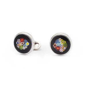 Murano Round Black - Cufflinks with Venetian Glasses