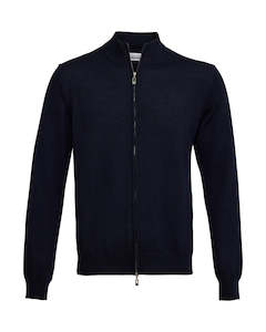 Full Navy Zip Merino by Visconti