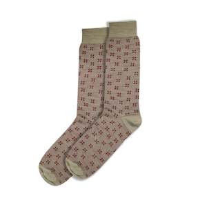 Beige Burgandy Flower Sock by Visconti