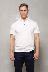 White Logan Polo by Cutler