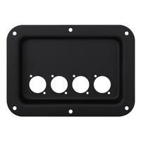 Penn Elcom - D024K - Dish Punched for 4 x D-Series Connectors - Black