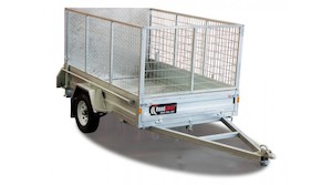 Trailer 8x5 Caged Single Axle Rear Loading Ramp with 900mmH Cage