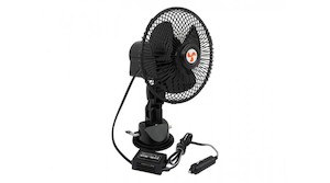 12V Portable Oscillating Fan w/ Suction Mount Bracket