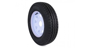 13" White Painted Trailer Wheel + Tubeless Radial Tyre 165R13LT Wheels & Tyres