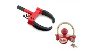 Locking Wheel Clamp & Trailer Towball Coupling Lock Anti-Theft Security AL-KO