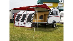 Teardrop Caravan Rear Awning - Wine Colour