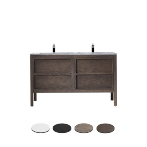 Vanities Furniture: ARRIVO 1400 FLOOR VANITY W/ 2TH MARBLE TOP