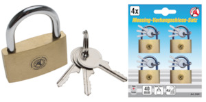 4-piece Solid Brass Padlock Set