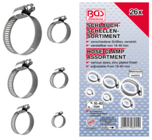 Products: 26-piece Hose Clamp Assortment zinc plated 16-40mm