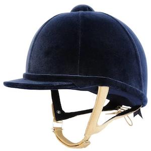 Charles Owen navy velvet Show Jumper XP helmet,  size 50 (XS)