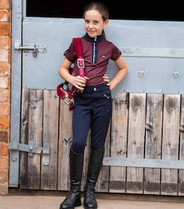 Premier Equine Brava Girls Full Seat Gel Riding Breeches (navy)