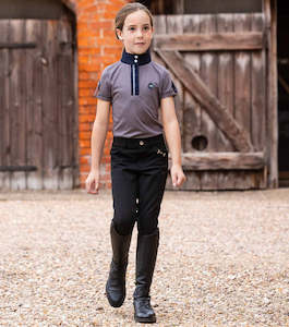 Premier Equine Brava Girls Full Seat Gel Riding Breeches (black)