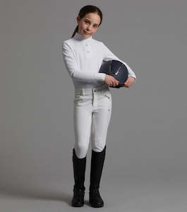 Premier Equine Brava Girls Full Seat Gel Riding Breeches (white)