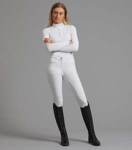 Premier Equine Cassa Ladies Full Seat Gel Riding Breeches - navy, grey, black, white