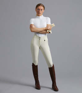 Premier Equine Aradina Ladies Full Seat Gel Competition Riding Breeches - Vanilla