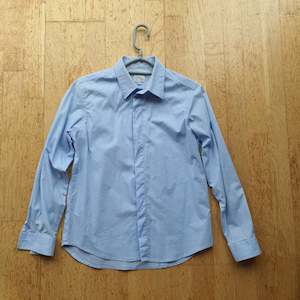 Internet only: Cooper Allan light blue cotton show shirt, girls 14