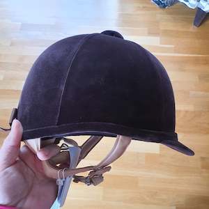 Charles Owen brown velvet Fian helmet,  size 58, brand new!