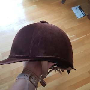 Charles Owen brown velvet Fian helmet,  size 59