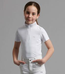 Premier Equine Maria Girls Diamanté Show Shirt (white)