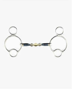 Internet only: Premier Equine Blue Sweet Iron Universal Bit with Brass Alloy Lozenge