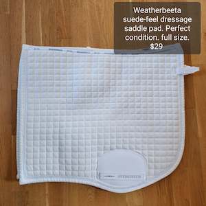 Internet only: Weatherbeeta white 'suede feel' dressage saddle pad