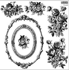 IOD Decor Stamp 30.5 x 30.5cm - Veranda (2 sheets and masks)