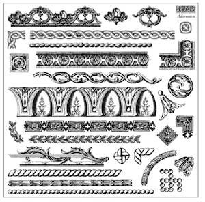 IOD Decor Stamp 30.5 x 30.5cm - Adornment (with masks)