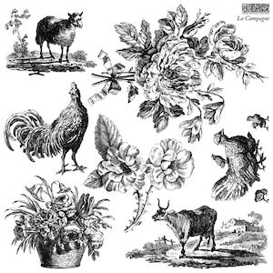 Homewares: IOD Decor Stamp 30.5 x 30.5cm - La Campagne (2 Sheets and masks)