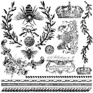 IOD Decor Stamp 30.5 x 30.5cm - Queen Bee (with masks)